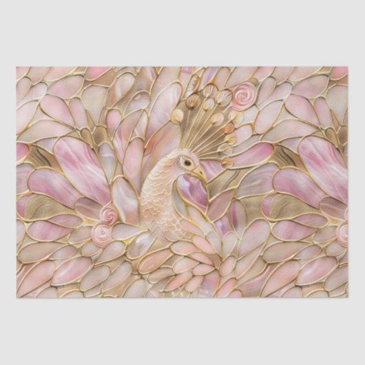 Papier Mousseline Glam Gold Chic Pink Peacock (Recto)