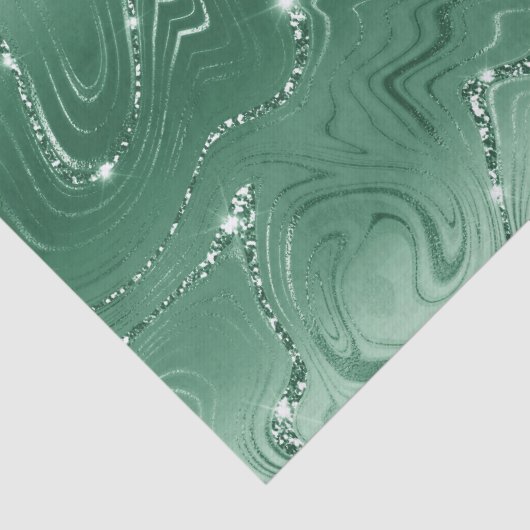 Papier Mousseline Glam Green Glittery (Détail)