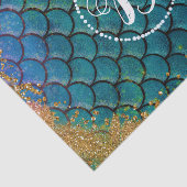 Papier Mousseline Glam Mermaid Balances de poisson Turquoise violet (Détail)