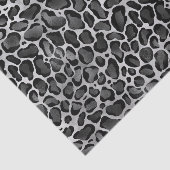 Papier Mousseline Glam Metallic Argent Grand Empreinte de léopard (Détail)