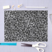 Papier Mousseline Glam Metallic Argent Grand Empreinte de léopard (Artisanat)