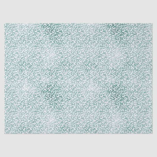 Papier Mousseline Glam Mint White Empreinte de léopard (Recto)