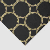 Papier Mousseline Glam or et anneaux noirs Fête Glam moderne (Détail)