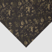Papier Mousseline Glam or feuille motif brun (Détail)