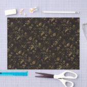 Papier Mousseline Glam or feuille motif brun (Artisanat)