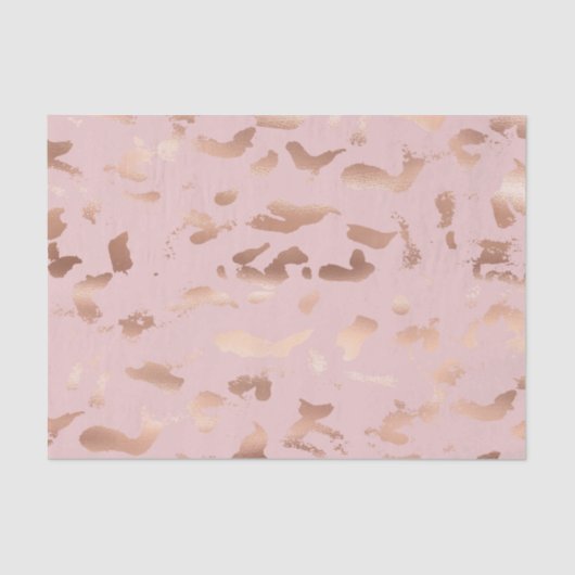Papier Mousseline Glam Rose Gold Blush Abstrait Anniversaire (Recto)