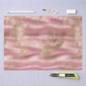 Papier Mousseline Glam rose or (Artisanat)