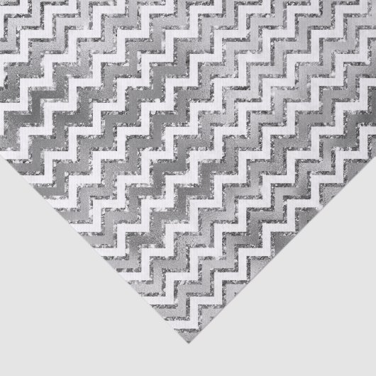 Papier Mousseline Glam Silver White Zigzag Stripes (Détail)
