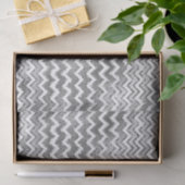 Papier Mousseline Glam Silver White Zigzag Stripes (Cadeau)