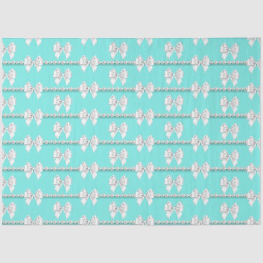 Papier Mousseline Glam Turquoise Aqua Tiffany Pearls Thème Formel (Recto)