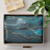 Papier Mousseline Glam Turquoise vert Agate Marbre de la Géode (Cadeau)