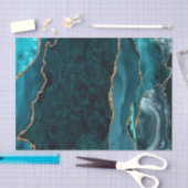 Papier Mousseline Glam Turquoise vert Agate Marbre de la Géode (Artisanat)