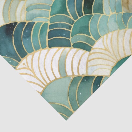 Papier Mousseline Glam vert Gold Abstrait (Détail)