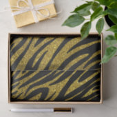 Papier Mousseline Glam Zebra Stripes & Gold Faux Parties scintillant (Cadeau)