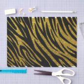 Papier Mousseline Glam Zebra Stripes & Gold Faux Parties scintillant (Artisanat)