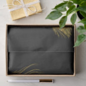 Papier Mousseline Glamme d'or et plumes de roche noire (Cadeau)