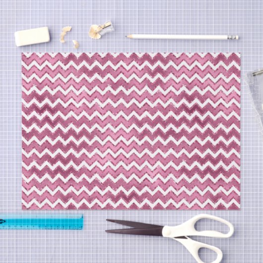 Papier Mousseline Glamme rose blanc Zigzag (Artisanat)