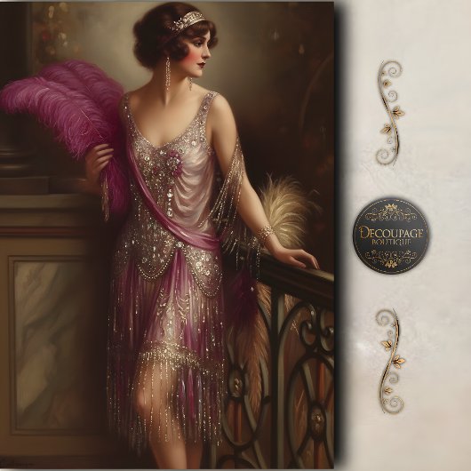 Papier Mousseline Glamour Découpe Fuchsia Flapper