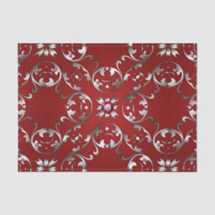 Papier Mousseline Glamour Fantastique Blanc Or Scarlet Rouge Baroque