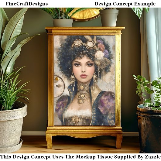 Papier Mousseline Glamour Steampunk Femme DM2L Découpage
