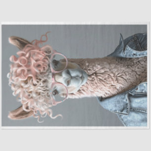 Papier Mousseline Glamours Pink Haie Llama Salon Jour Découpage