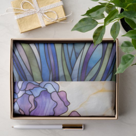 Papier Mousseline Glass Irises (Cadeau)