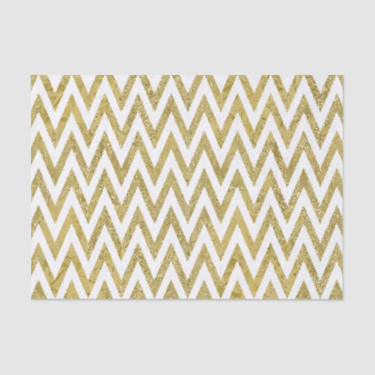 Papier Mousseline Glitterie or et blanc Chevron raypes (Recto)