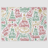 Papier Mousseline Glittery Merry Christmas and Joy Typography (Recto)