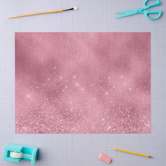 Papier Mousseline Glitz rose (Artisanat)
