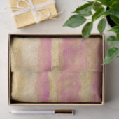 Papier Mousseline Glitz rose or (Cadeau)