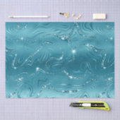 Papier Mousseline Glitzy Aqua Blue Turquoise Parties scintillant Ann (Artisanat)