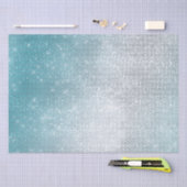 Papier Mousseline Glitzy Aqua Ombre Sparkle (Artisanat)