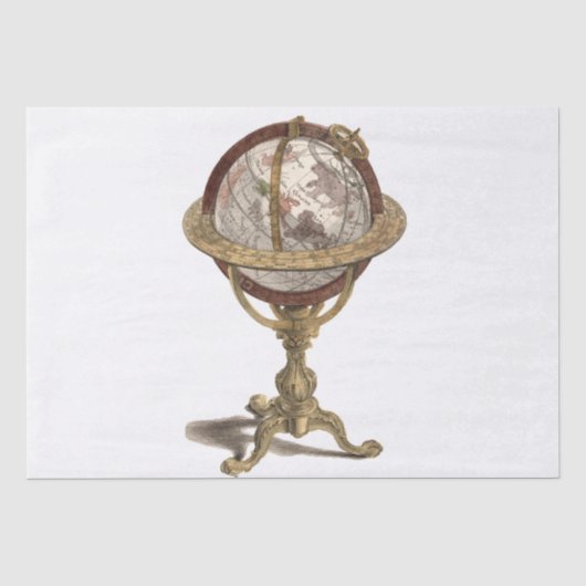Papier Mousseline Globe Ancien, Fond Blanc (Recto)