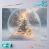 Papier Mousseline Globe de neige magique de Noël avec arbre à souffl (Artisanat)