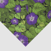 Papier Mousseline Gloire du matin en violet et vert (Détail)