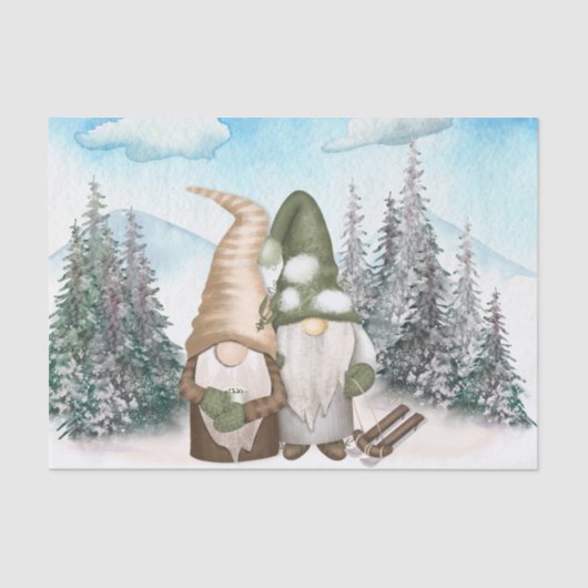 Papier Mousseline Gnome Christmas, Gnome Winter (Recto)