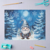 Papier Mousseline Gnome et flocons de neige bleu Whimsical (Artisanat)