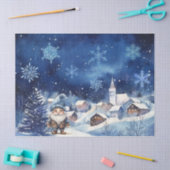 Papier Mousseline Gnome et flocons de neige bleu Whimsical (Artisanat)