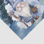 Papier Mousseline Gnome et flocons de neige bleu Whimsical (Détail)