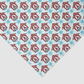 Papier Mousseline Gnome pour le Motif de Noël Rouge Bleu (Détail)