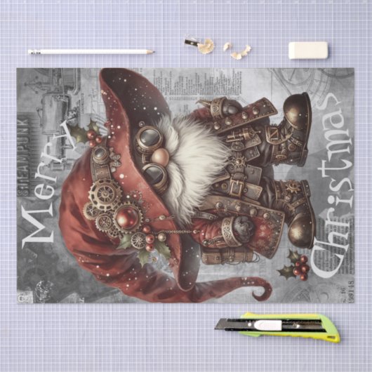 Papier Mousseline Gnome Steampunk Noël d'hiver (Artisanat)