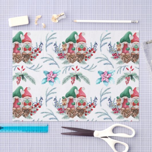 Papier Mousseline Gnome sur cônes de pin (Artisanat)