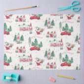 Papier Mousseline Gnomes de Noël Joyeux Camion Rouge brillant Découp (Artisanat)