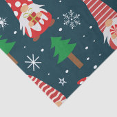 Papier Mousseline Gnomes de Noël mignons avec des arbres et des floc (Détail)