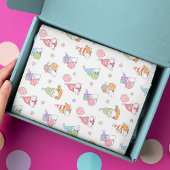 Papier Mousseline Gnomes de Pâques mignonnes Fille Fleurs de printem