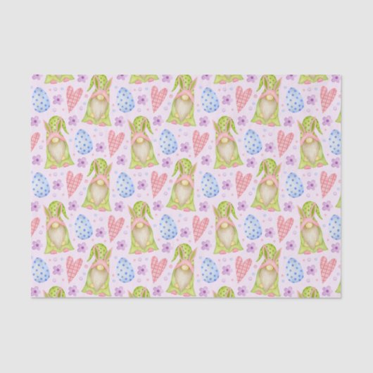 Papier Mousseline Gnomes de Pâques mignons et oeufs de Pâques (Recto)