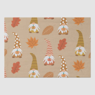 Papier Mousseline Gnomes de Thanksgiving avec feuilles d'automne