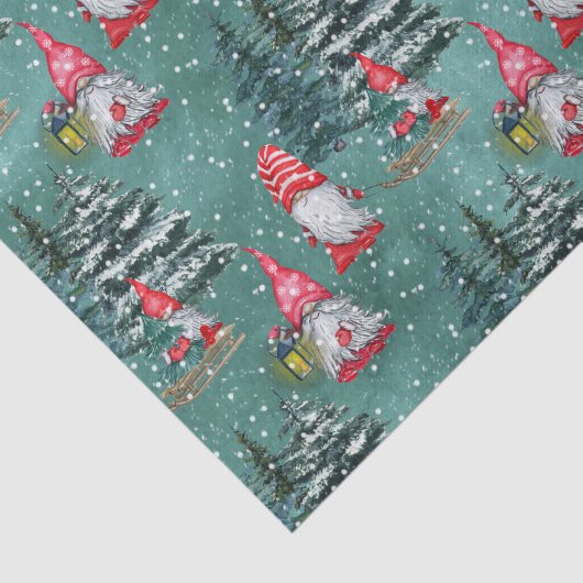 Papier Mousseline Gnomes d'hiver à Noël (Détail)