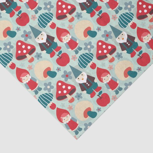 Papier Mousseline Gnomes et champignons modernes (Détail)