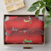 Papier Mousseline Gnomes mignons, Noël rouge (Cadeau)